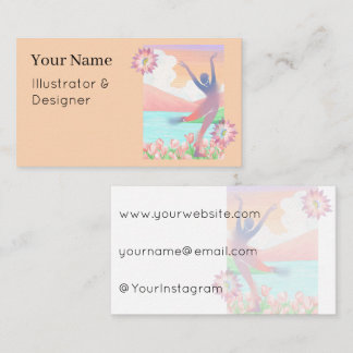 Pink Tulip Sunset Abstract Dancer Print Business Card