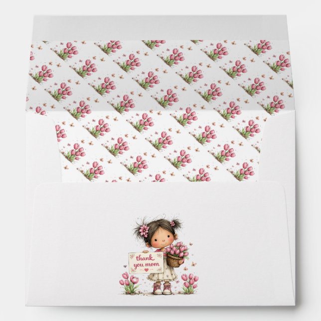 Pink Tulip “Thank You Mum” Envelope  (Back (Bottom))