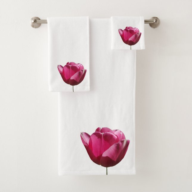 Pink Tulip Towel Set (Insitu)