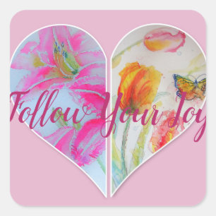 Pink Tulip Tulips Floral Watercolor Quote Sticker