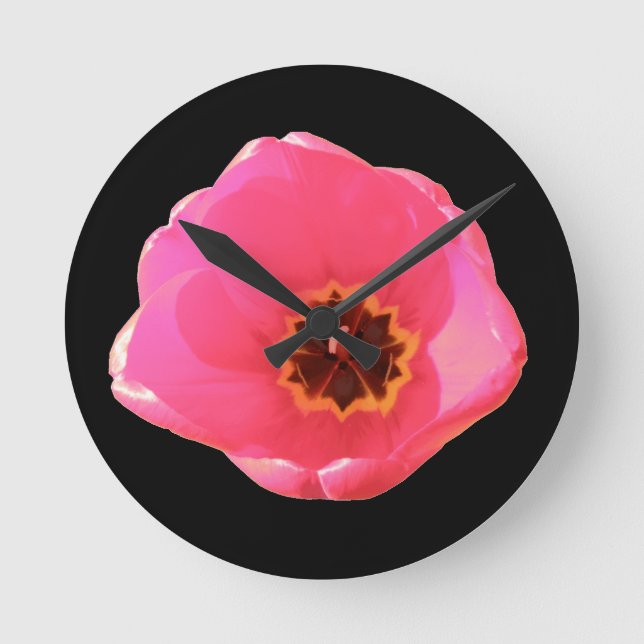 Pink Tulip Wall Clock (Front)
