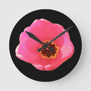 Pink Tulip Wall Clock