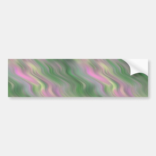 Pink Tulip Wavy Texture Bumper Sticker (Front)