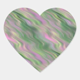 Pink Tulip Wavy Texture Heart Sticker