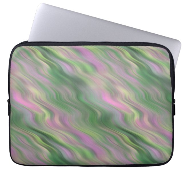 Pink Tulip Wavy Texture Laptop Sleeve (Front)