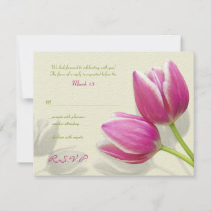 Pink Tulip Wedding Invitation Reply Card