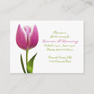 Pink Tulip Wedding Reception Card