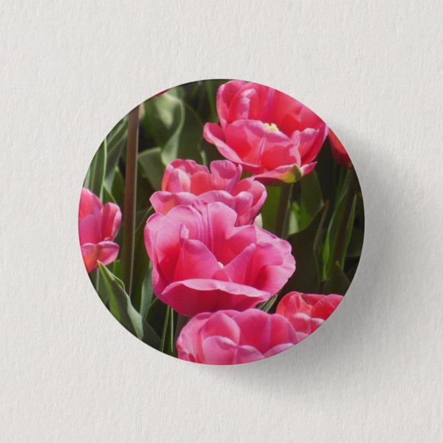 Pink Tulips 3 Cm Round Badge (Front)