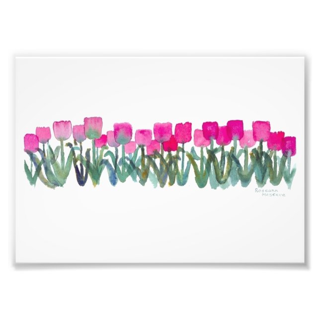 Pink Tulips 7"x 5", Kodak Prof Photo Paper (Satin) (Front)