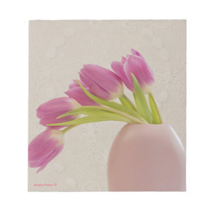 Pink Tulips And Lace Notepad