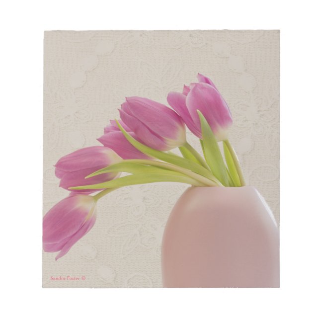 Pink Tulips And Lace Notepad (Front)
