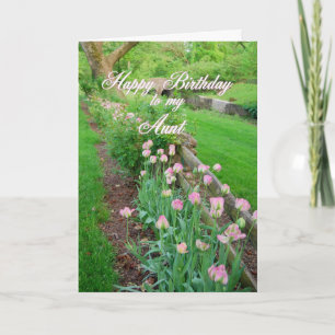 Pink Tulips Aunt Happy Birthday Card