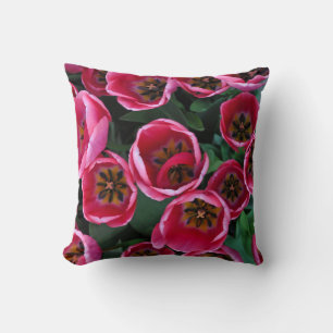 Pink tulips beauty cushion