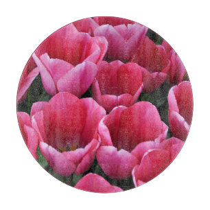 Pink tulips beauty        cutting board