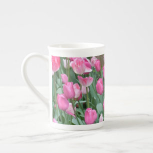 Pink Tulips Bone China Mug