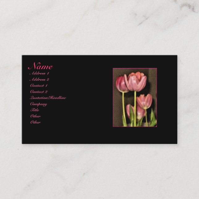 Pink tulips buisness card (Front)
