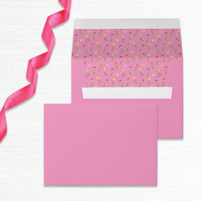 Pink Tulips & Butterflies Bridal Shower Envelope (Creator Uploaded)