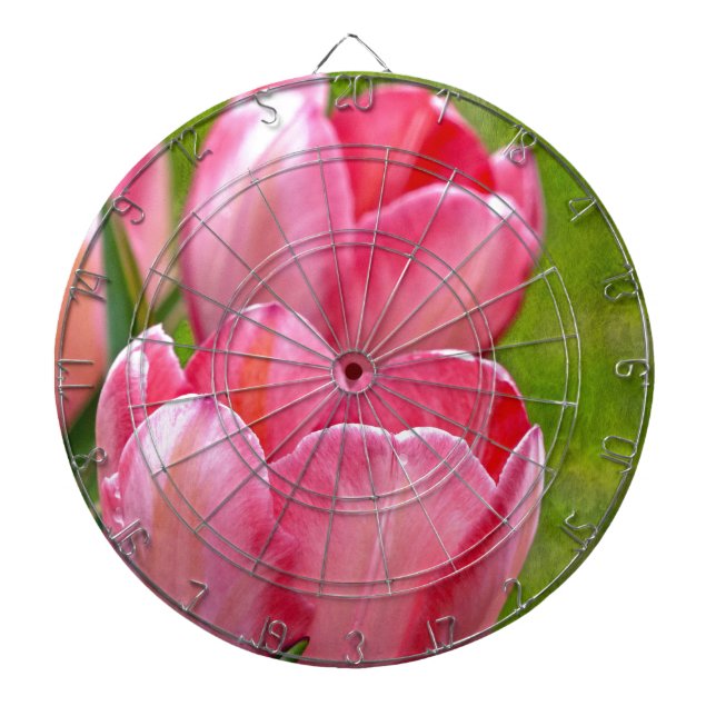 Pink Tulips Dartboard (Front)