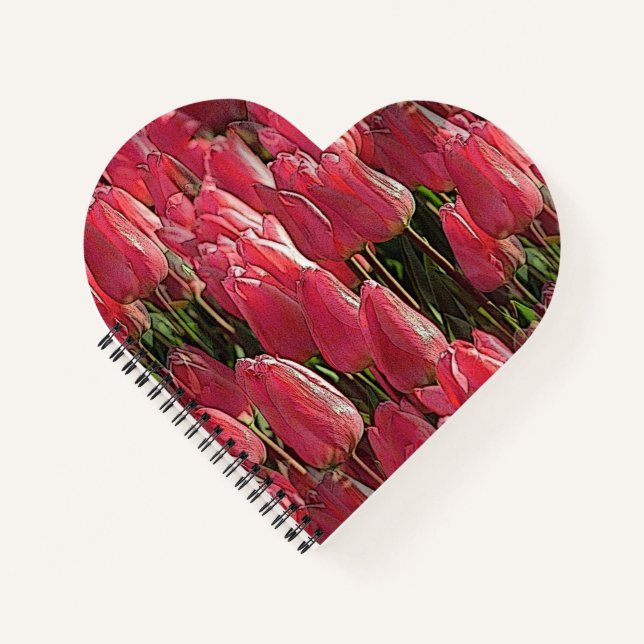 Pink Tulips Floral Notebook (Front)