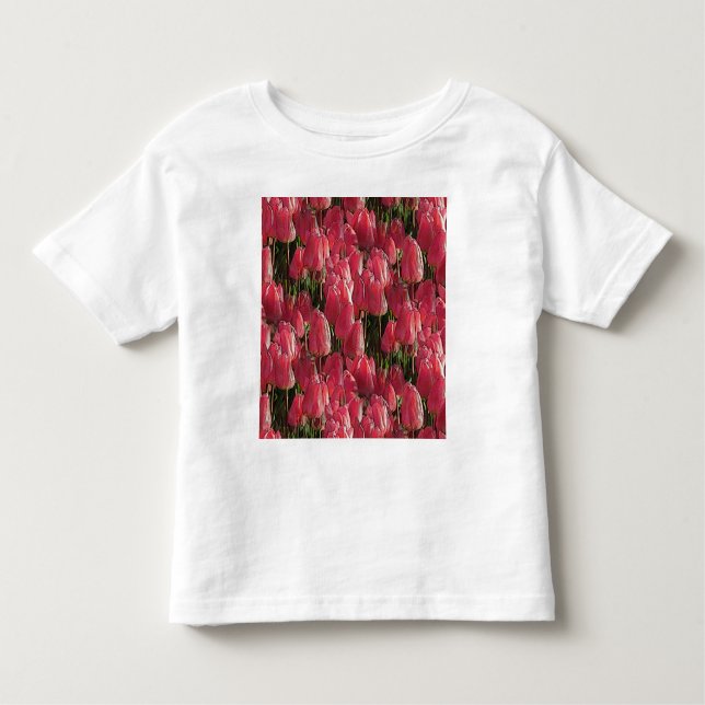 Pink Tulips Floral Toddler T-Shirt (Front)