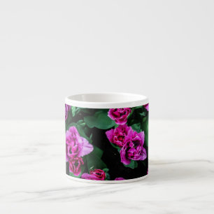 Pink tulips flowers espresso cup