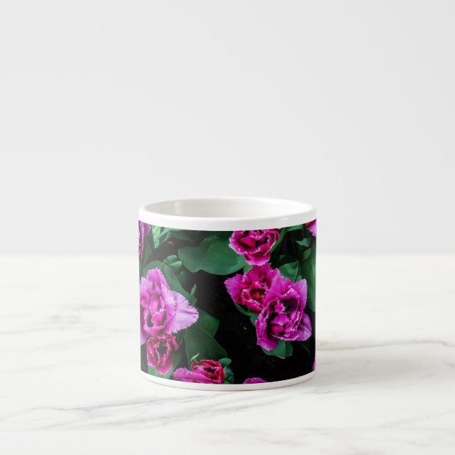 Pink tulips flowers espresso cup (Front)