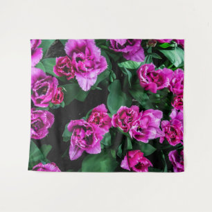 Pink tulips flowers tapestry