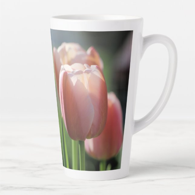 Pink Tulips  Latte Mug (Right)
