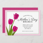 Pink Tulips | Mother's Day Brunch Invitation<br><div class="desc">This beautiful Mother's Day Brunch invitation offers a bold graphic of dark pink tulips on a white background accented with a light pink border. The text "Mother's Day" appears in an elegant script.</div>