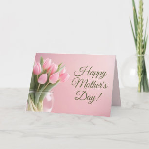 Pink Tulips Mother's Day Holiday Card