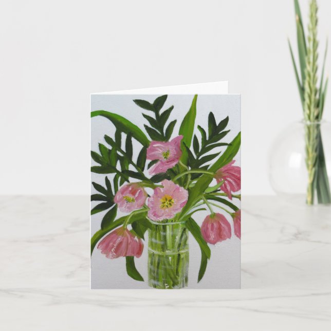 Pink Tulips note card (Front)