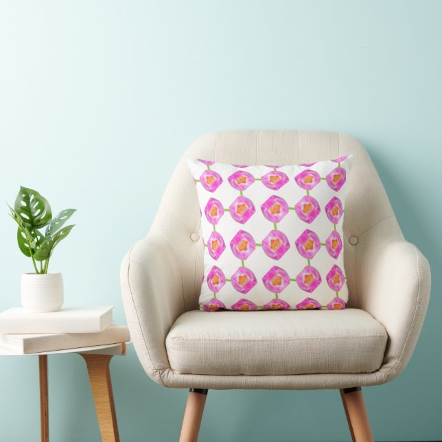 Pink tulips pattern cushion (Chair)