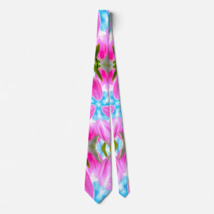 Pink Tulips Pattern Tie