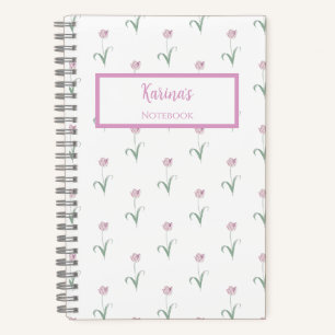 Pink Tulips Personalized Journal Notebook