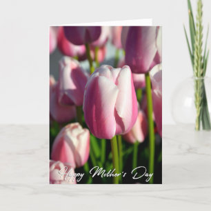 Pink Tulips Photo Mother's Day Card