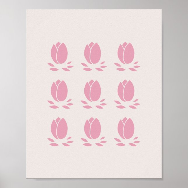 Pink Tulips Poster (Front)