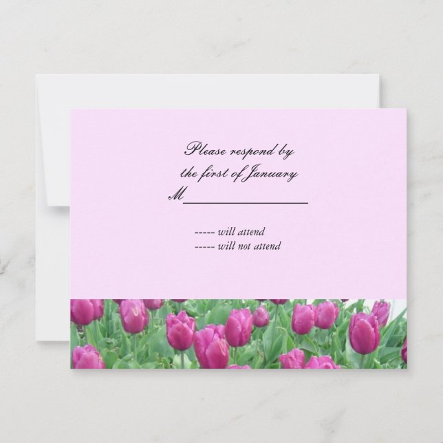 Pink Tulips Reply Card (Front)