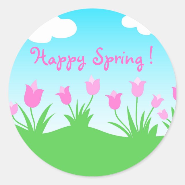 Pink tulips - Sticker (Front)