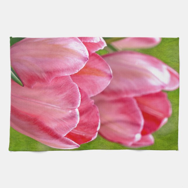 Pink Tulips Tea Towel (Horizontal)