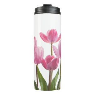 Pink Tulips Thermal Tumbler