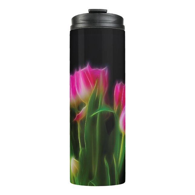 Pink Tulips Thermal Tumbler (Front)