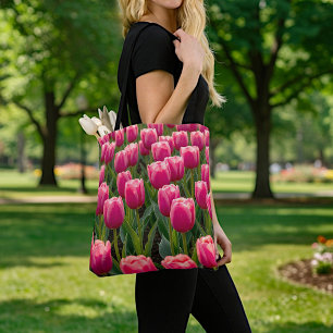 Pink Tulips Tote Bag