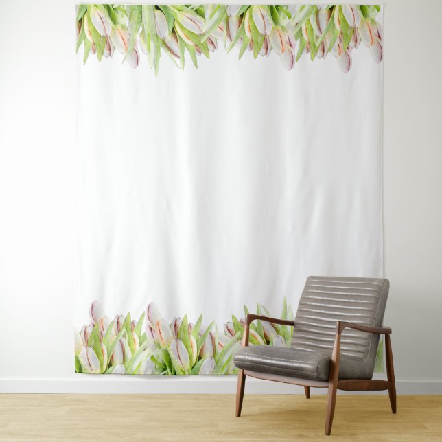 Pink Tulips | Wedding Photo Backdrop Tapestry (In Situ)