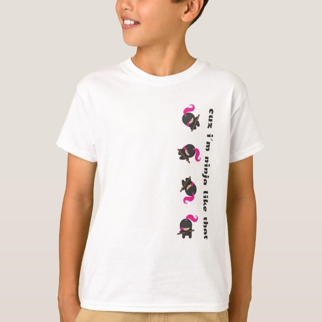 Pink Tumbling Ninja T-Shirt (Front)