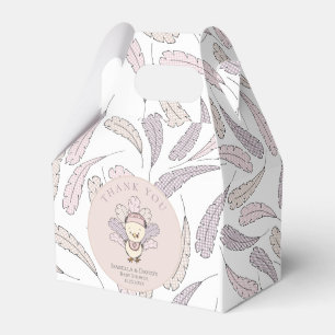 Pink Turkey & Feathers Fall Girl Baby Shower Favour Box