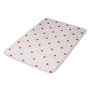 pink, turkey red and white dots bath mat
