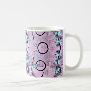 Pink, Turquoise and Black Abstract Coffee Mug
