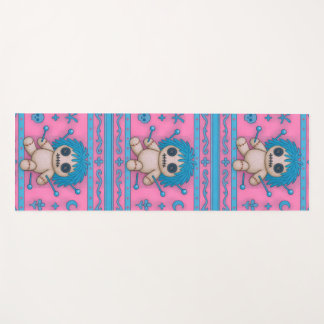 Pink + Turquoise Blue Voodoo Doll Yoga Mat