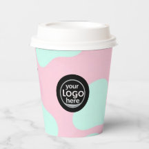 Pink & Turquoise Bubble Paper Cup - Custom Logo