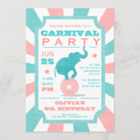 Pink | Turquoise Carnival Party Big Top Birthday